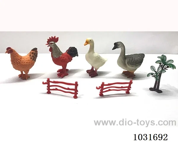 4pcs animals set in PP bag with header