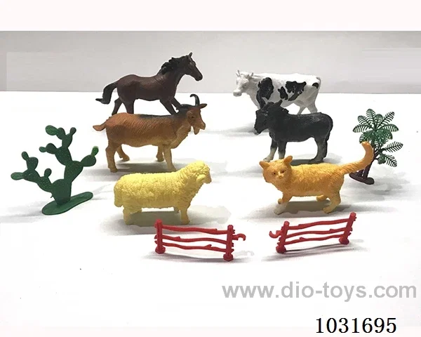 6pcs animals set in PP bag with header