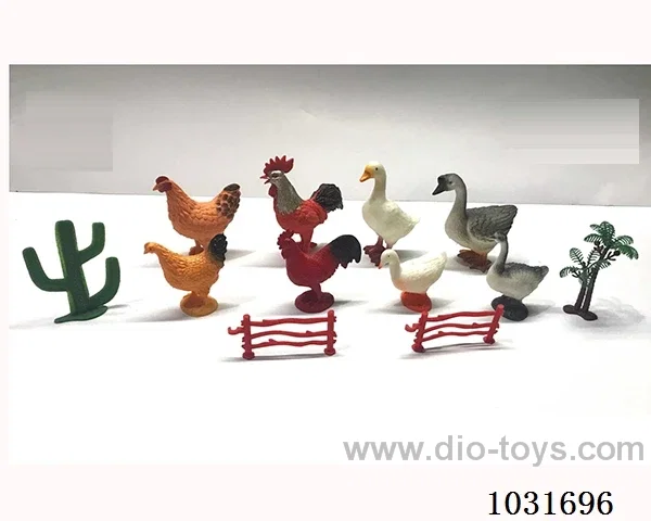 8pcs animals set in PP bag with header