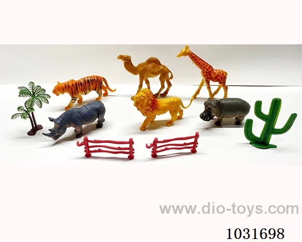 6pcs animals set in PP bag with header