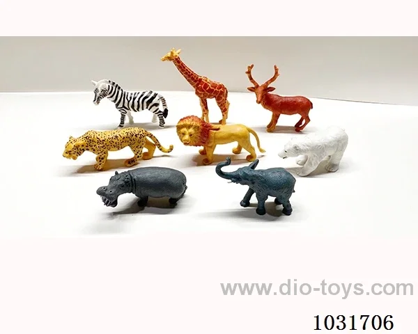 8pcs animals set in PP bag with header