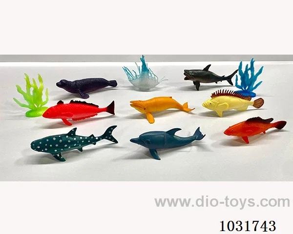 9pcs animals  set in PP bag with header