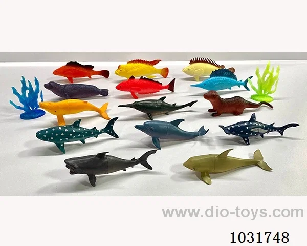 14pcs animals set in PP bag with header