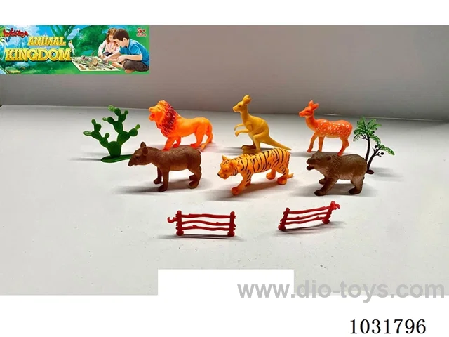 6pcs animals set in PP bag with header