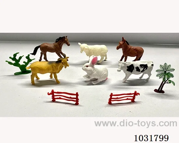6pcs animals set in PP bag with header