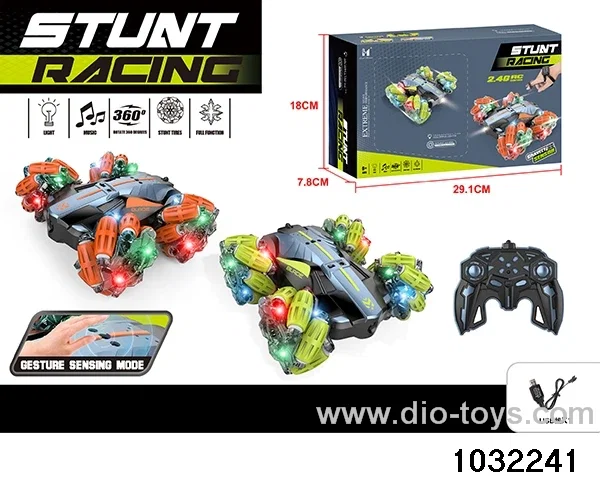 Double-sided sidewalk stunt car in color box