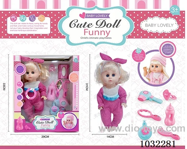 doll set with movable eyes &IC 2color mixed loading in window box
