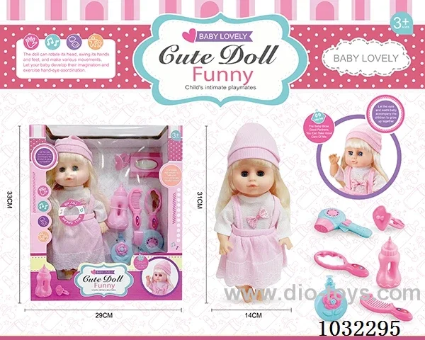 doll set with movable eyes &IC 2color mixed loading in window box