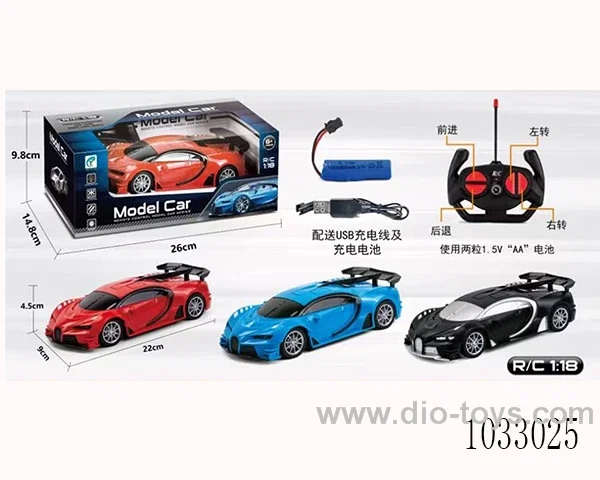 1:18 RC car with light 3color mixed loading  include battery in window box