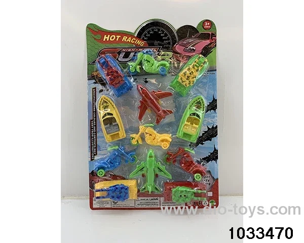 Pullback toy set in blister