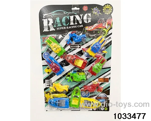 Sliding toy set in blister