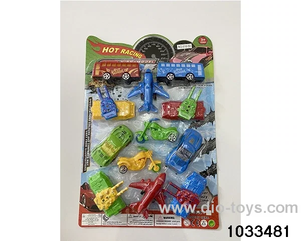 Sliding toy set in blister