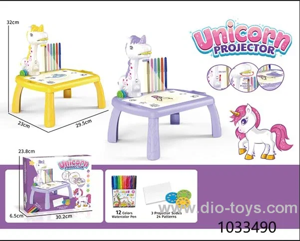 Unicorn projection table (3 slides)in color box
