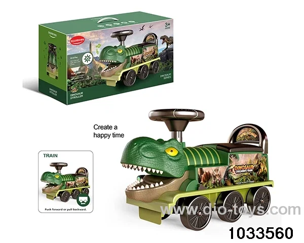 free wheel dinosaur children's train with light，music