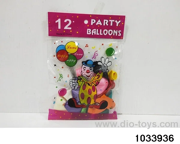 12pcs 10-inch balloons in opp bag