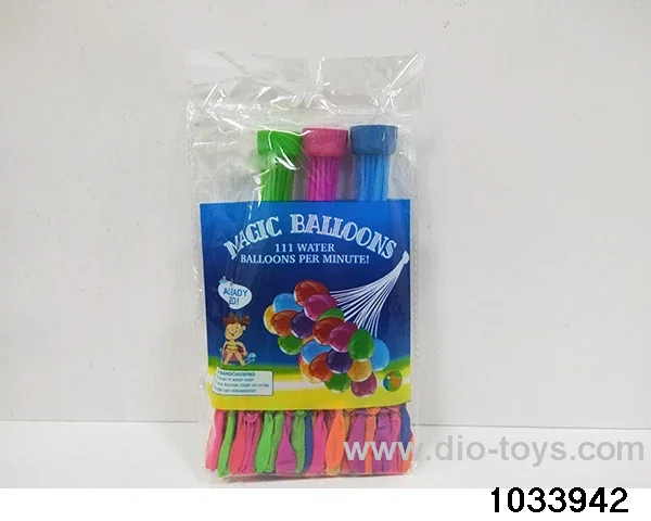 Three bundles of water balloons in opp bag