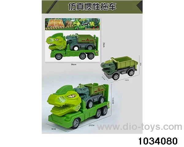 Dinosaur inertia trailer in PP bag with header