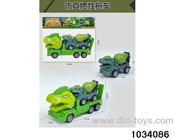 Dinosaur inertia trailer in PP bag with header