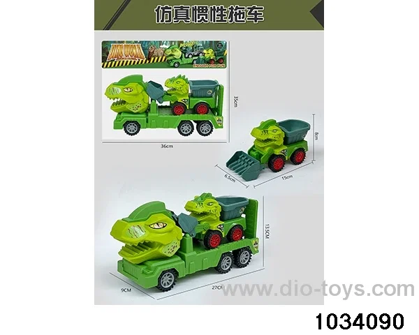 Dinosaur inertia trailer in PP bag with header