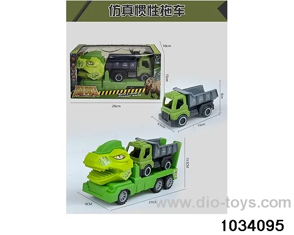 Dinosaur inertia trailer in window box