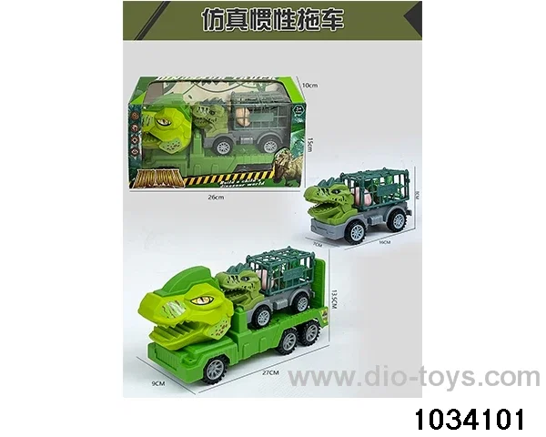 Dinosaur inertia trailer in window box
