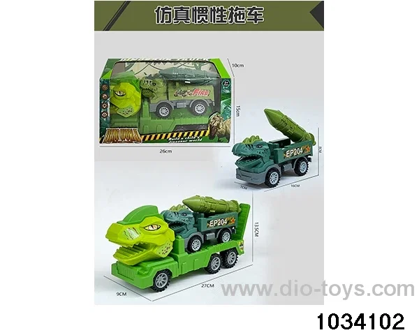 Dinosaur inertia trailer in window box