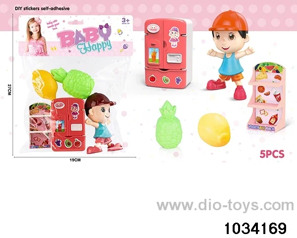 Cartoon figures with refrigerators in PP bag with header