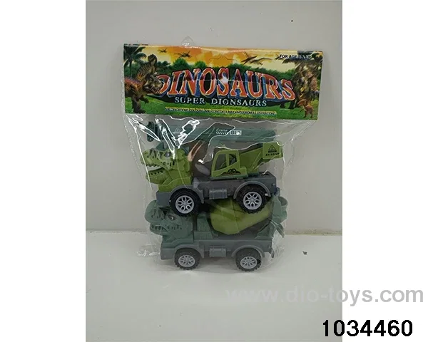 Sliding dinosaur engineering vehicle in PP bag with header