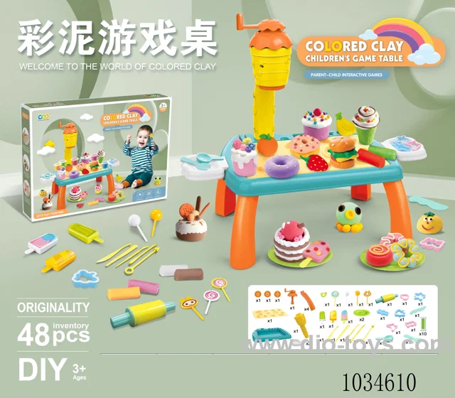 48pcs Color clay table DIY set in color box