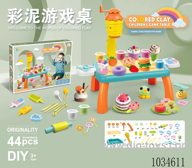 44pcs Color clay table DIY set in color box