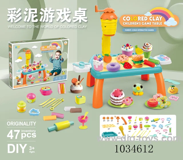47pcs Color clay table DIY set in color box