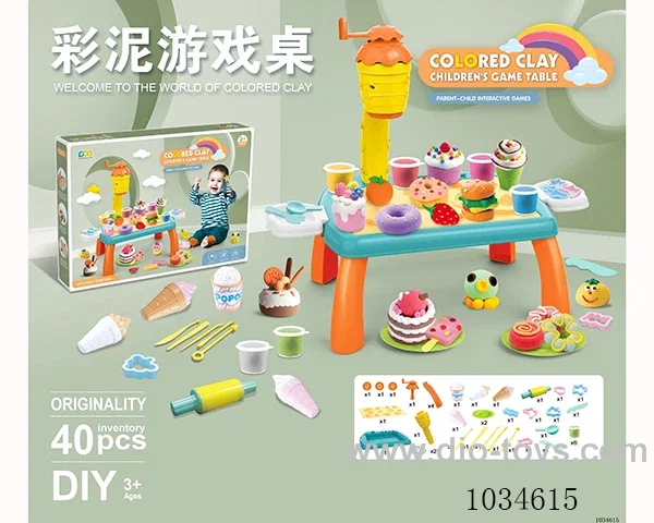 40pcs Color clay table DIY set in color box