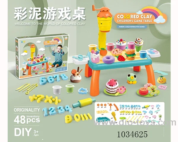 48pcs Color clay table DIY set in color box