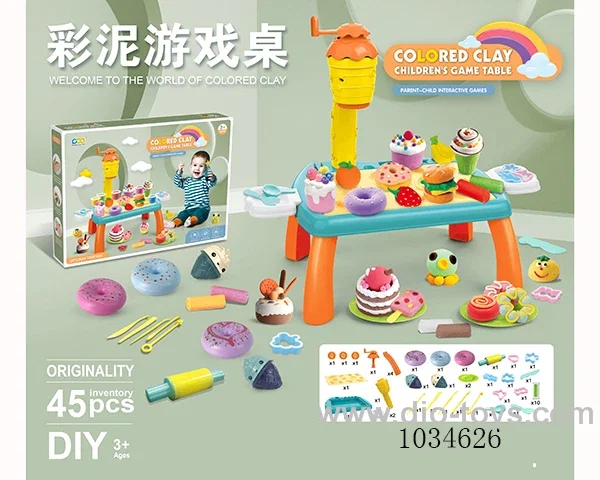 45pcs Color clay table DIY set in color box