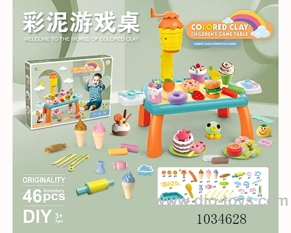 46pcs Color clay table DIY set in color box