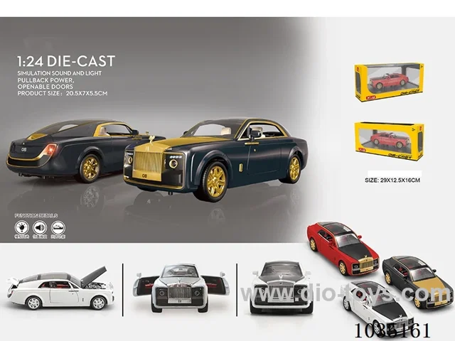 1:24 pull back alloy car W L/M in window box