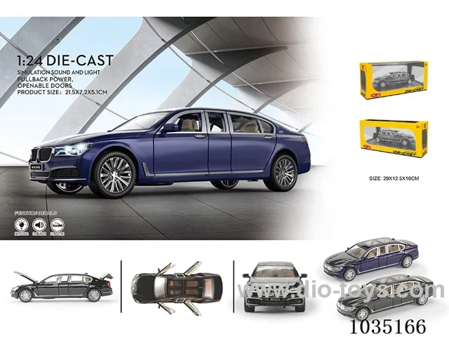 1:24 pull back alloy car W L/M in window box