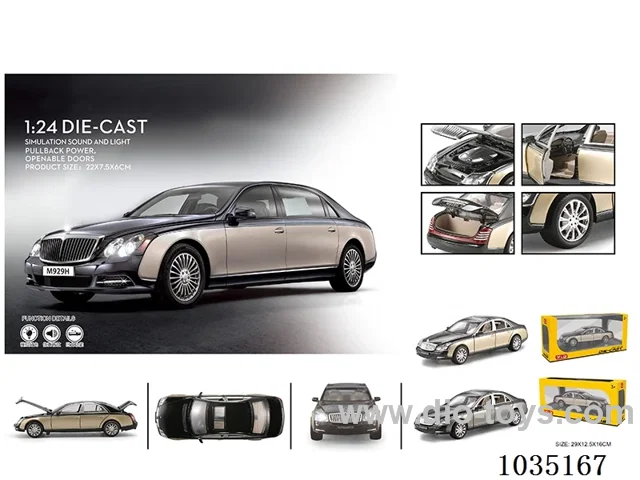 1:24 pull back alloy car W L/M in window box