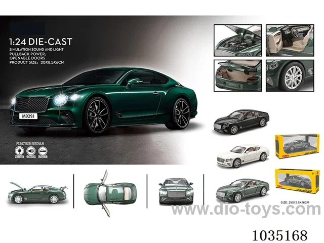 1:24 pull back alloy car W L/M in window box