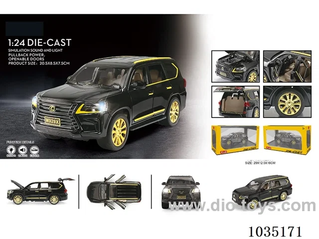 1:24 pull back alloy car W L/M in window box