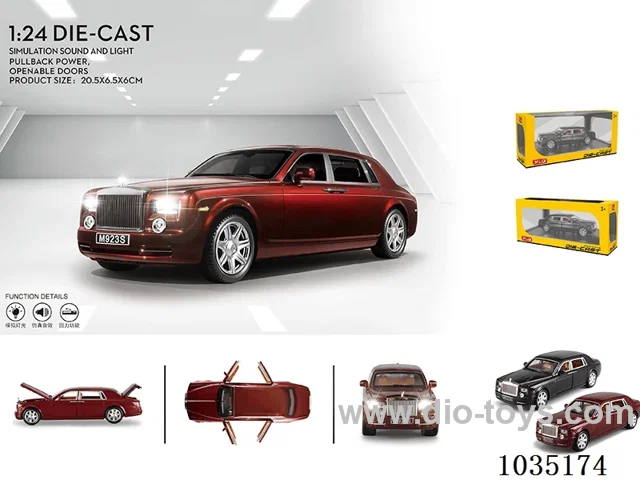 1:24 pull back alloy car W L/M in window box