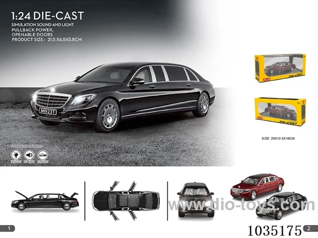 1:24 pull back alloy car W L/M in window box