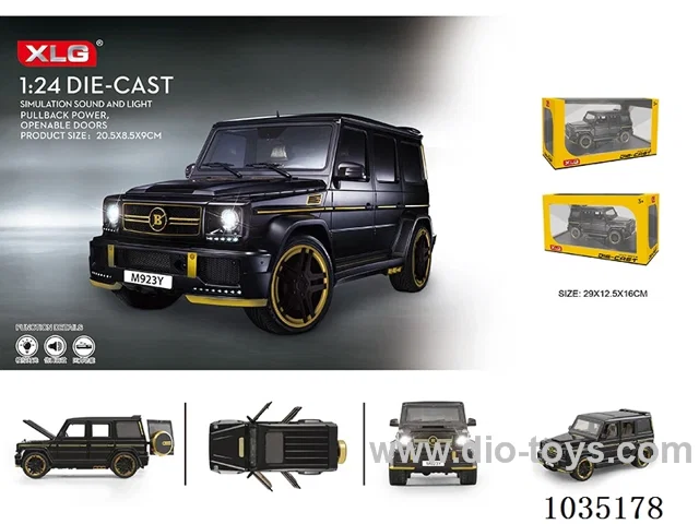 1:24 pull back alloy car W L/M in window box