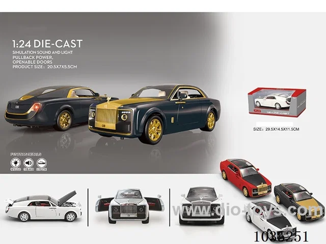 1:24 pull back alloy car W L/M in window box