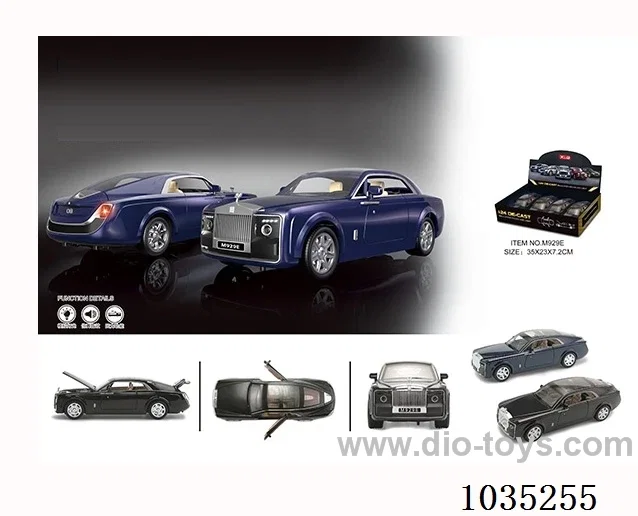 1:24 pull back alloy car W L/M in display box