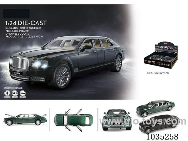 1:24 pull back alloy car W L/M in display box