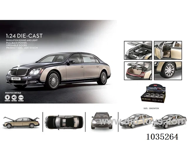 1:24 pull back alloy car W L/M in display box