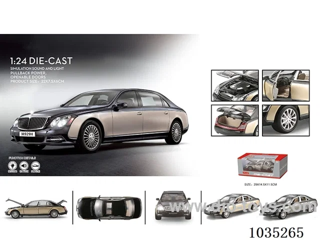 1:24 pull back alloy car W L/M in window box