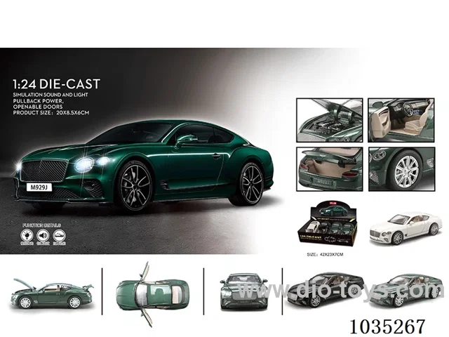 1:24 pull back alloy car W L/M in display box