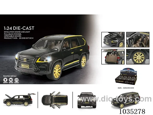 1:24 pull back alloy car W L/M in display box